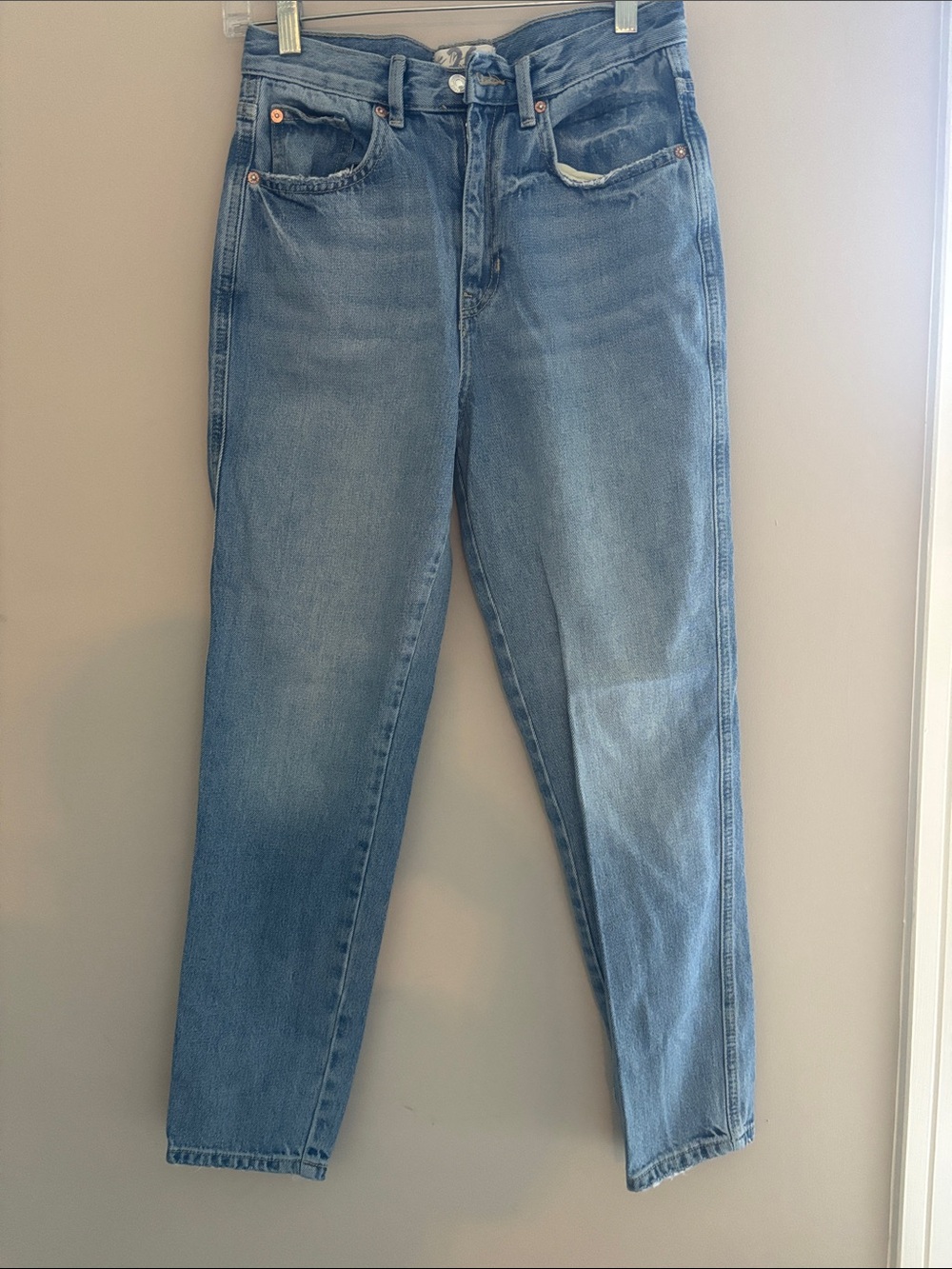 We The Free Light Blue High-Rise Straight Jeans